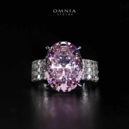 Omnia Aaliah White and Pueple Ring In 925 Silver High Quality Certified Lab Crafted Stones