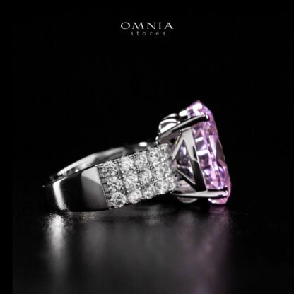 Omnia Aaliah White and Pueple Ring In 925 Silver High Quality Certified Lab Crafted Stones - Image 5