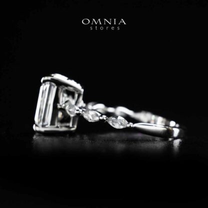 Omnia Azka White Silver Ring In 925 Silver High Quality Certified Lab Crafted Stones - Image 2