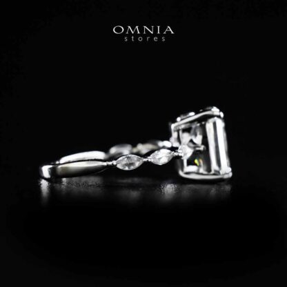 Omnia Azka White Silver Ring In 925 Silver High Quality Certified Lab Crafted Stones - Image 3