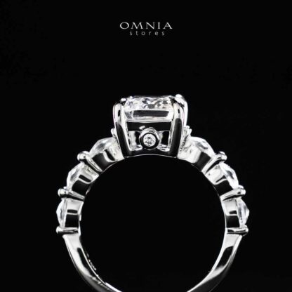 Omnia Azka White Silver Ring In 925 Silver High Quality Certified Lab Crafted Stones - Image 4