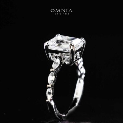 Omnia Azka White Silver Ring In 925 Silver High Quality Certified Lab Crafted Stones - Image 5