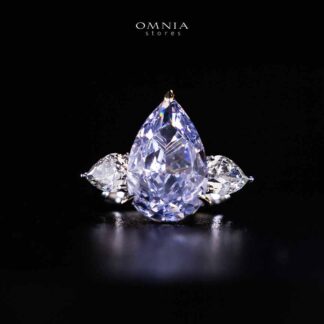 Omnia Nadira Light Purple and White Silver Ring In 925 Silver High Quality Certified Lab Crafted Stones