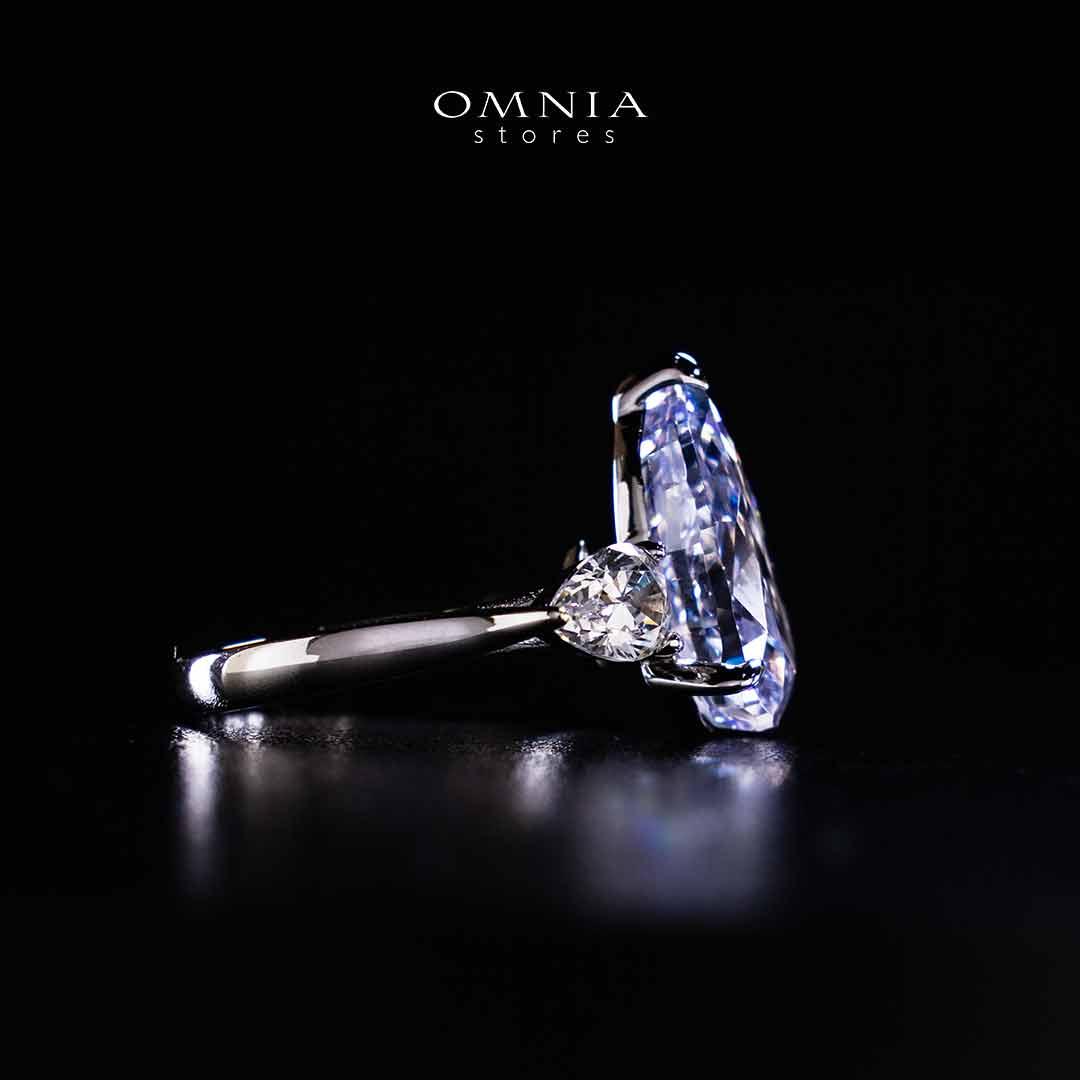 Omnia Nadira Light Purple and White Silver Ring In 925 Silver High Quality Certified Lab Crafted Stones - Image 2