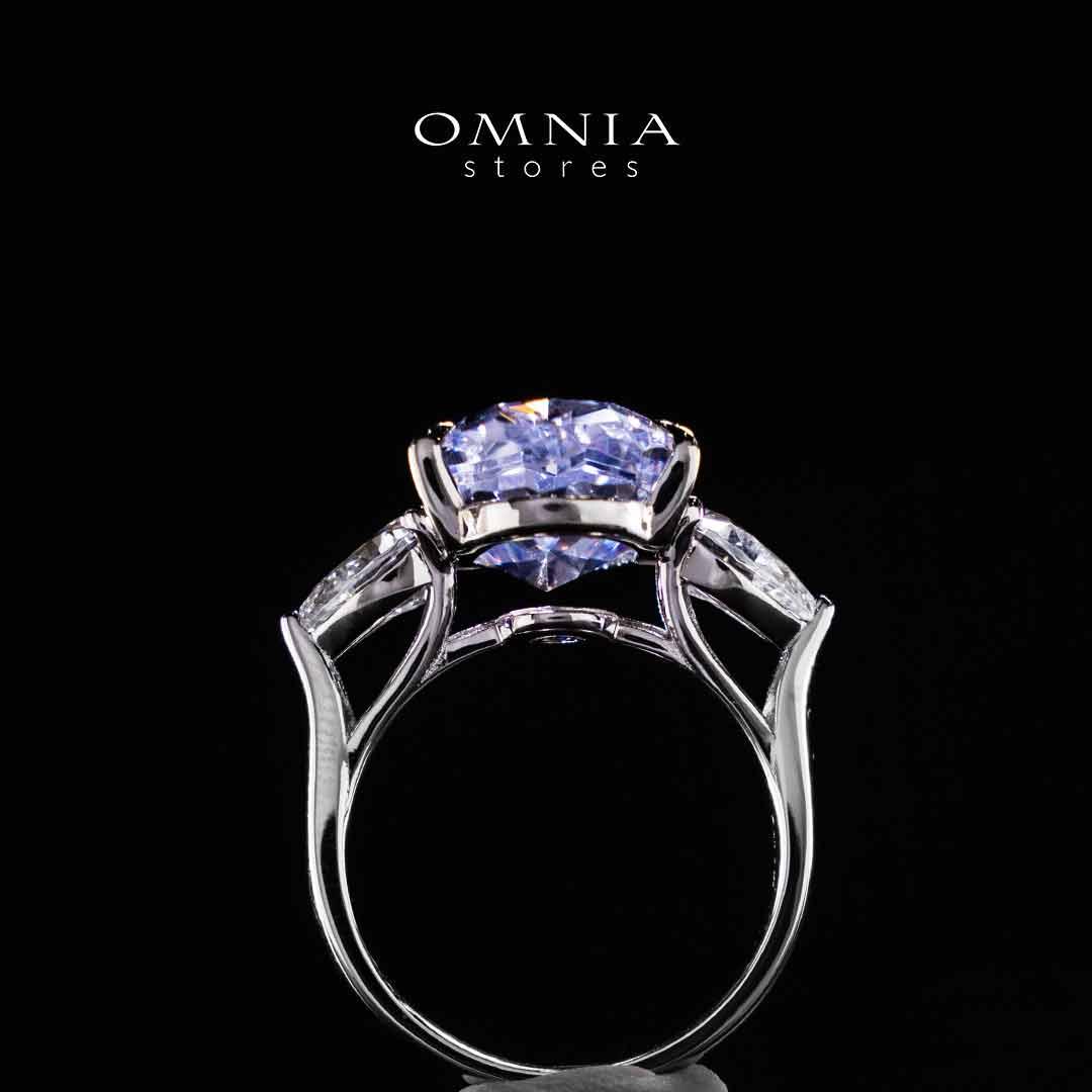 Omnia Nadira Light Purple and White Silver Ring In 925 Silver High Quality Certified Lab Crafted Stones - Image 5