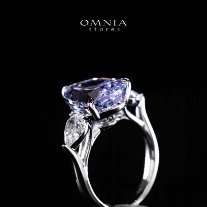 Omnia Nadira Light Purple and White Silver Ring In 925 Silver High Quality Certified Lab Crafted Stones - Image 4