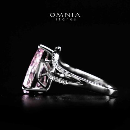Omnia Zahina Pink and White Silver Ring In 925 Silver High Quality Certified Lab Crafted Stones - Image 6