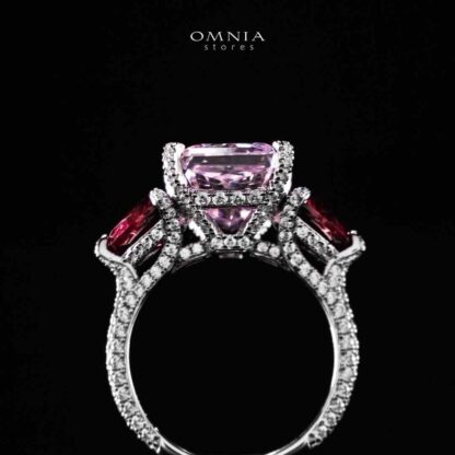 Omnia Salima Multi Color Silver Ring In 925 Silver High Quality Certified Lab Crafted Stones - Image 5