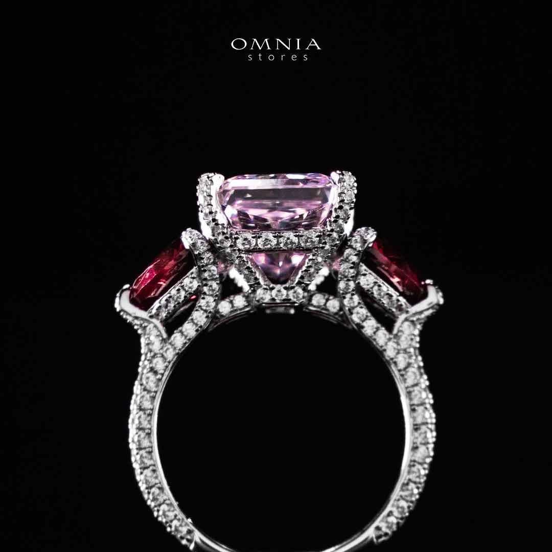 Omnia Salima Multi Color Silver Ring In 925 Silver High Quality Certified Lab Crafted Stones - Image 5