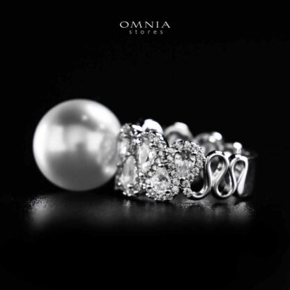 Omnia Salima Pearl White Silver Ring In 925 Silver High Quality Lab Crafted Stones - Image 2