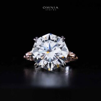 Omnia Muzna Rose Gold Silver Ring In 925 Silver High Quality Certified Lab Crafted Stones