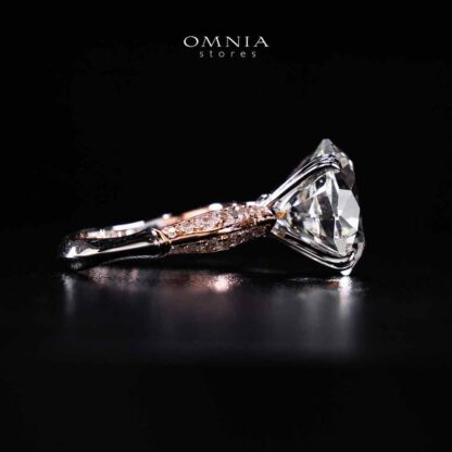 Omnia Muzna Rose Gold Silver Ring In 925 Silver High Quality Certified Lab Crafted Stones - Image 3
