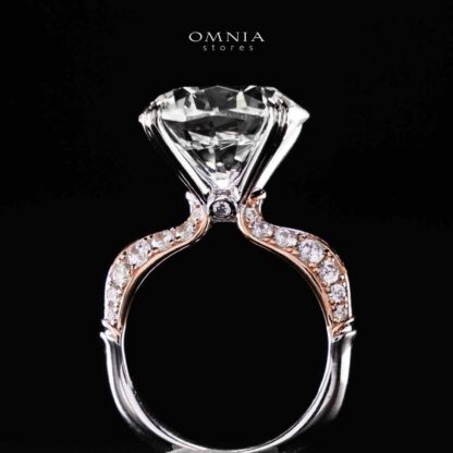 Omnia Muzna Rose Gold Silver Ring In 925 Silver High Quality Certified Lab Crafted Stones - Image 5