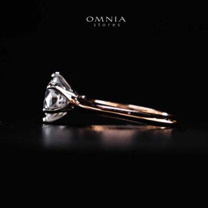 Omnia Azmina Rose Gold Ring In 925 Silver High Quality Certified Lab Crafted Stones - Image 2