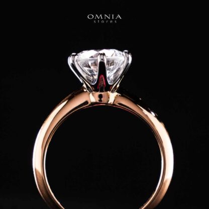 Omnia Azmina Rose Gold Ring In 925 Silver High Quality Certified Lab Crafted Stones - Image 5