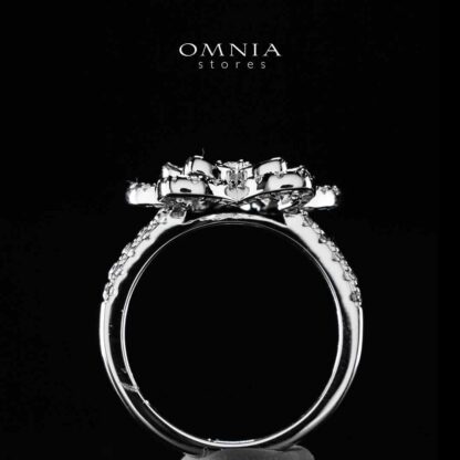 Omnia Areebah Flower Silver Ring In 925 Silver High Quality Certified Lab Crafted Stones - Image 4