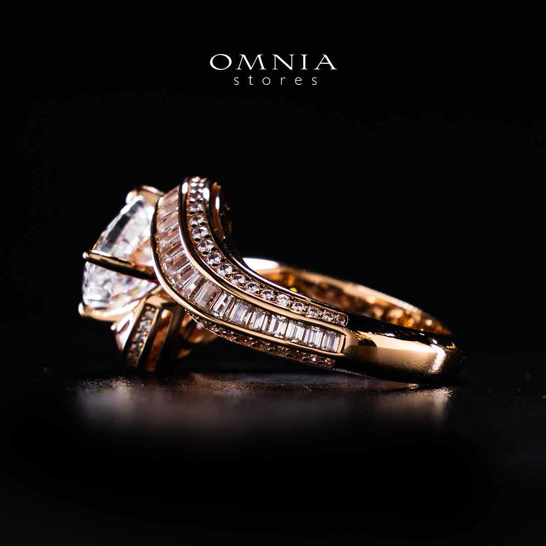 Omnia Rameen Rose Gold Twist Ring In 925 Silver High Quality Certified Lab Crafted Stones - Image 2