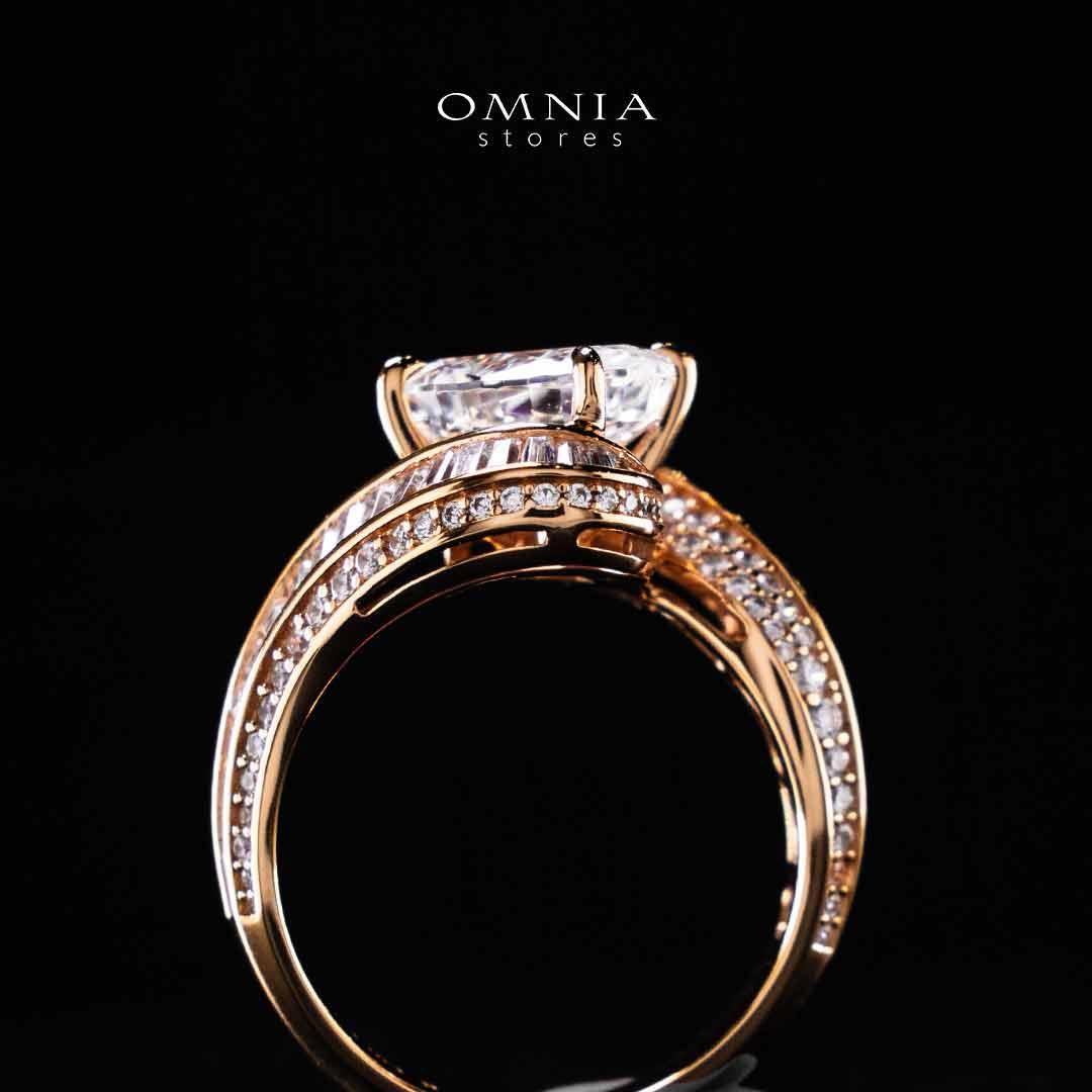Omnia Rameen Rose Gold Twist Ring In 925 Silver High Quality Certified Lab Crafted Stones - Image 6