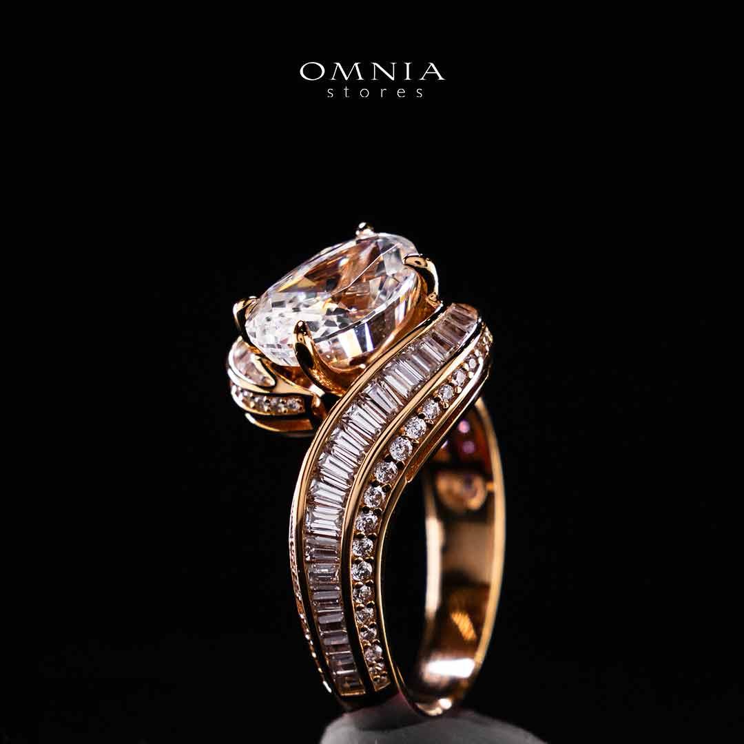 Omnia Rameen Rose Gold Twist Ring In 925 Silver High Quality Certified Lab Crafted Stones - Image 3
