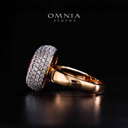 Omnia Rafidah Red Rose Gold Ring In 925 Silver High Quality Certified Lab Crafted Stones - Image 5