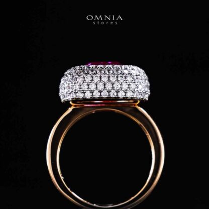 Omnia Rafidah Red Rose Gold Ring In 925 Silver High Quality Certified Lab Crafted Stones - Image 4