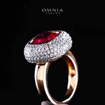 Omnia Rafidah Red Rose Gold Ring In 925 Silver High Quality Certified Lab Crafted Stones - Image 3