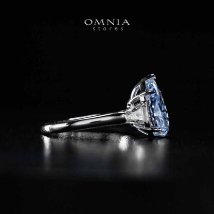 Omnia Jumanah Blue and White Silver Ring In 925 Silver High Quality Lab Crafted Stones - Image 2