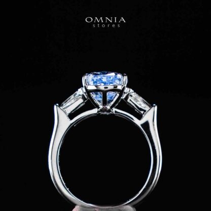 Omnia Jumanah Blue and White Silver Ring In 925 Silver High Quality Lab Crafted Stones - Image 4