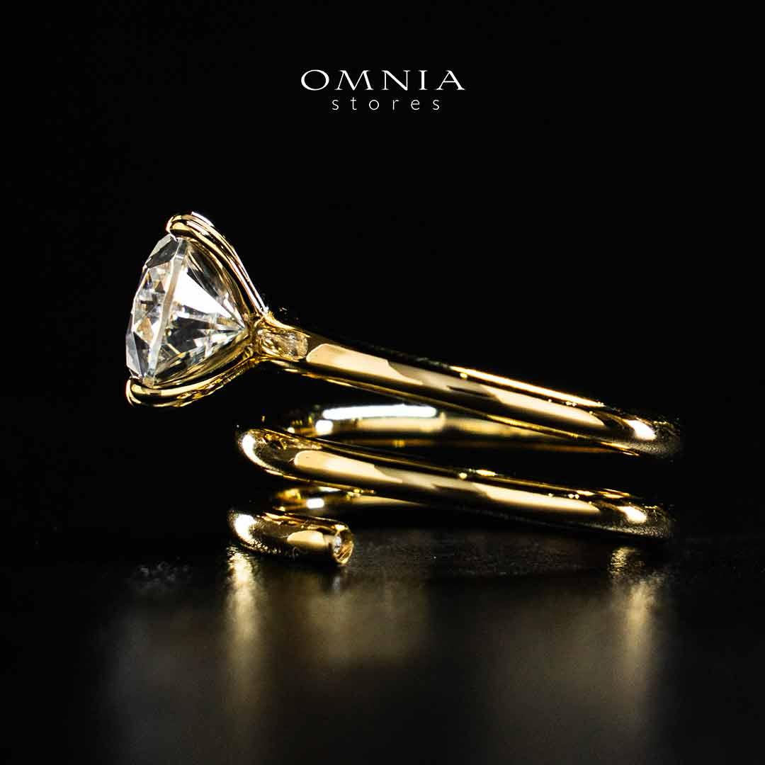 Omnia Nabeela White Golden Ring In 925 Silver High Quality Certified Lab Crafted Stones - Image 2