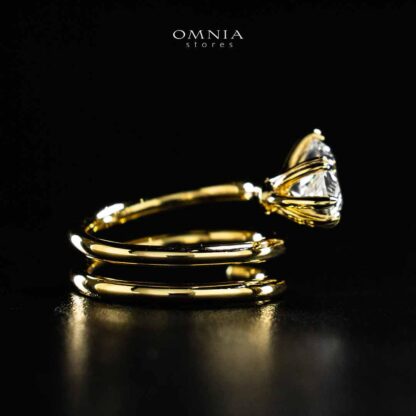 Omnia Nabeela White Golden Ring In 925 Silver High Quality Certified Lab Crafted Stones - Image 6