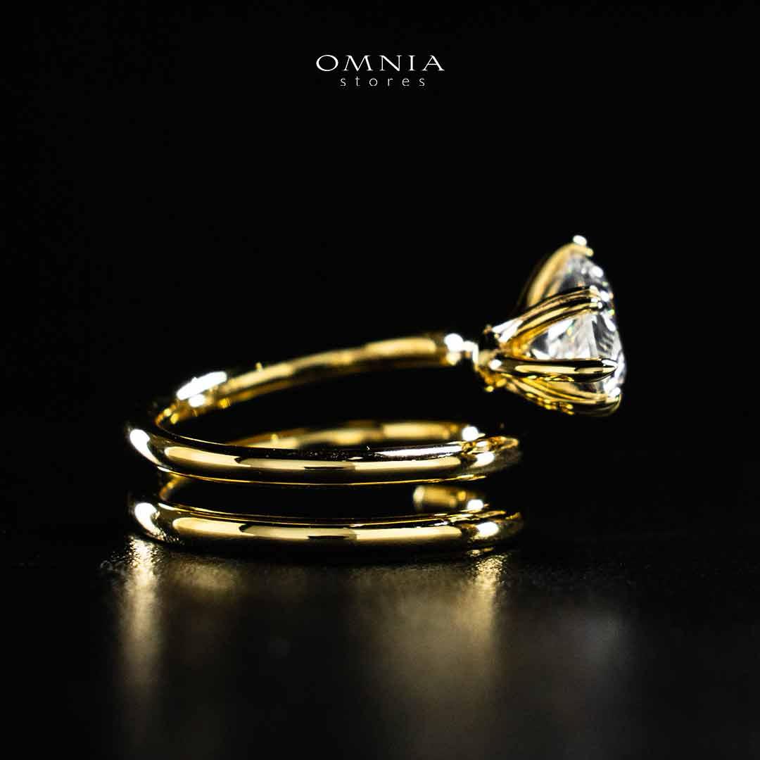 Omnia Nabeela White Golden Ring In 925 Silver High Quality Certified Lab Crafted Stones - Image 6