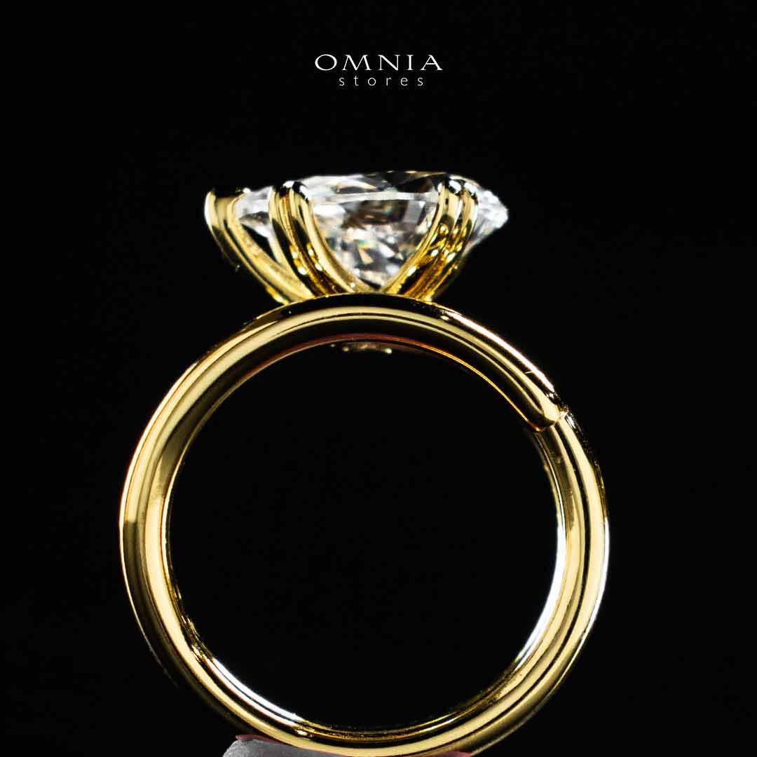 Omnia Nabeela White Golden Ring In 925 Silver High Quality Certified Lab Crafted Stones - Image 5