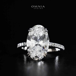 Omnia Nuraan White Silver Ring In 925 Silver High Quality Certified Lab Crafted Stones