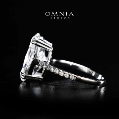 Omnia Nuraan White Silver Ring In 925 Silver High Quality Certified Lab Crafted Stones - Image 2