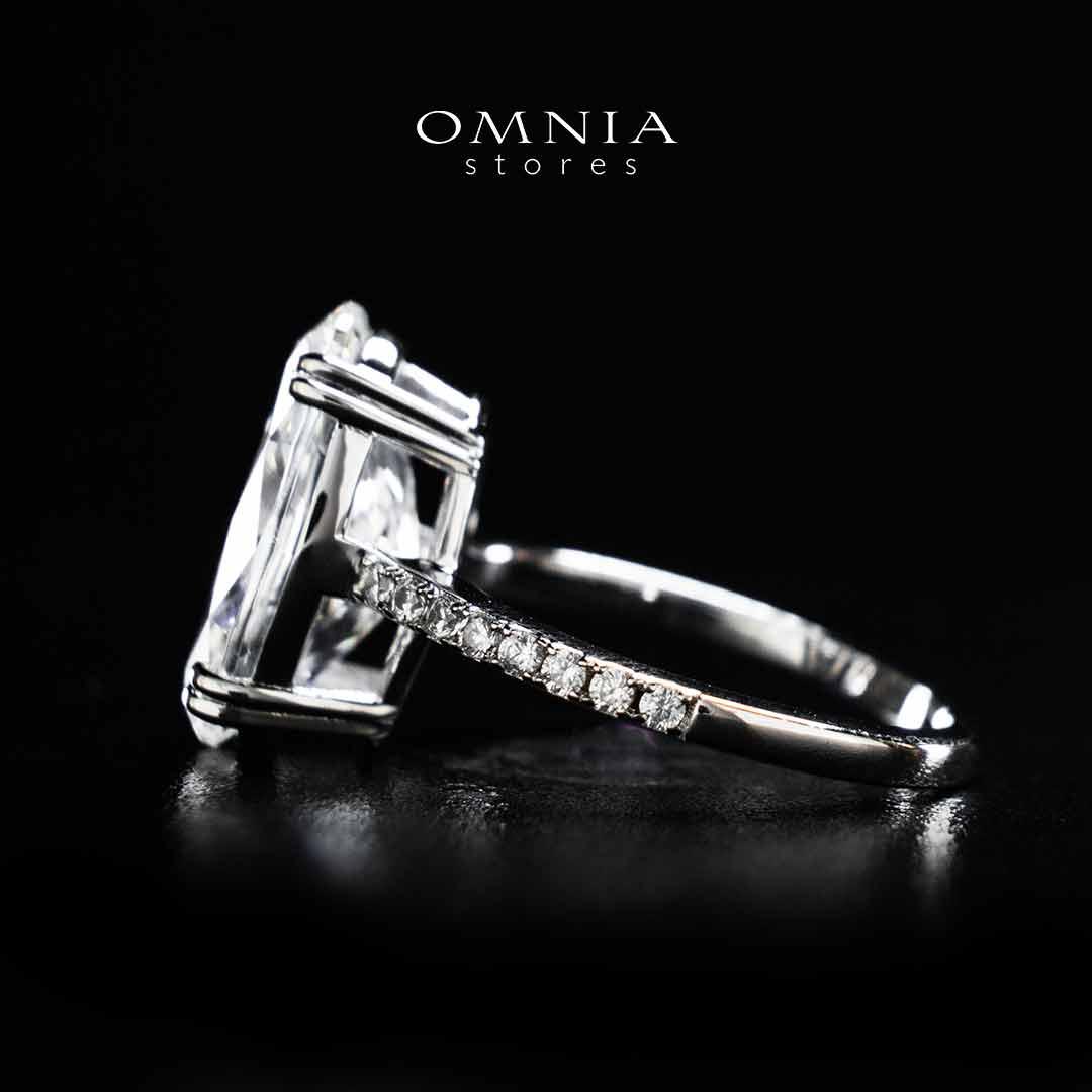 Omnia Nuraan White Silver Ring In 925 Silver High Quality Certified Lab Crafted Stones - Image 2