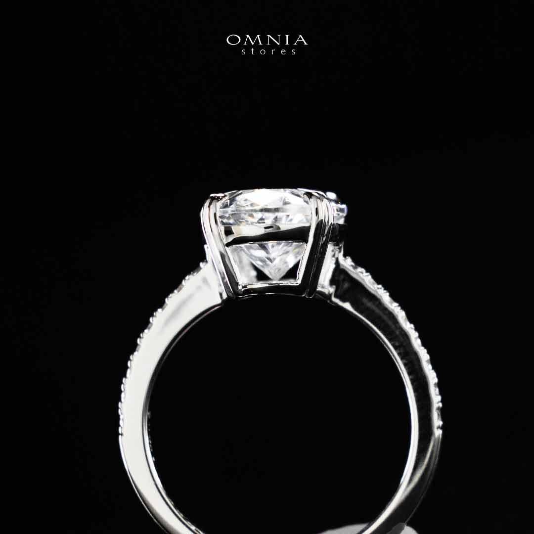 Omnia Nuraan White Silver Ring In 925 Silver High Quality Certified Lab Crafted Stones - Image 5