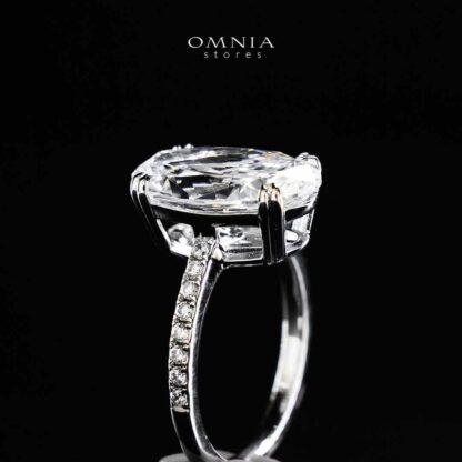 Omnia Nuraan White Silver Ring In 925 Silver High Quality Certified Lab Crafted Stones - Image 4
