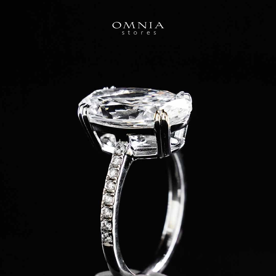 Omnia Nuraan White Silver Ring In 925 Silver High Quality Certified Lab Crafted Stones - Image 4