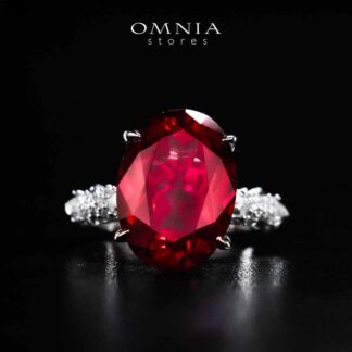 Omnia Hidaya Red Silver Ring In 925 Silver High Quality Certified Lab Crafted Stones