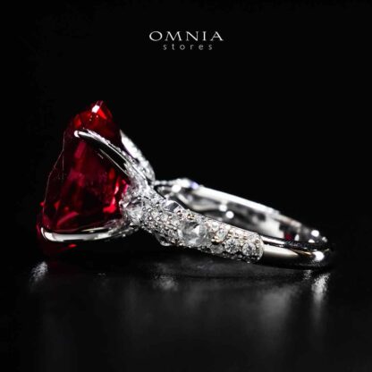 Omnia Hidaya Red Silver Ring In 925 Silver High Quality Certified Lab Crafted Stones - Image 2