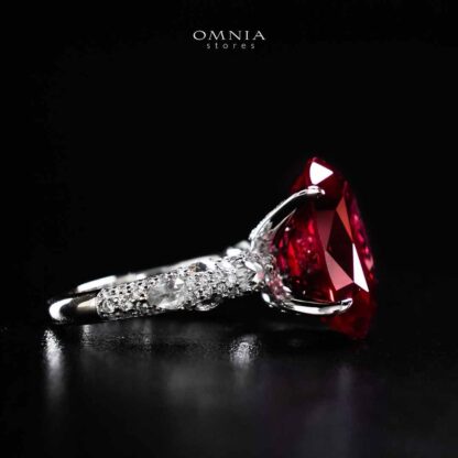 Omnia Hidaya Red Silver Ring In 925 Silver High Quality Certified Lab Crafted Stones - Image 6