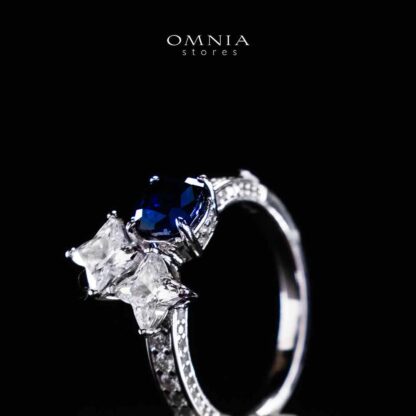 Omnia Rashida Star Blue Silver Ring In 925 Silver High Quality Certified Lab Crafted Stones - Image 3