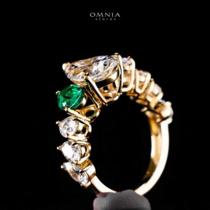Omnia Aqila Multi Color Gold Ring In 925 Silver High Quality Certified Lab Crafted Stones - Image 4
