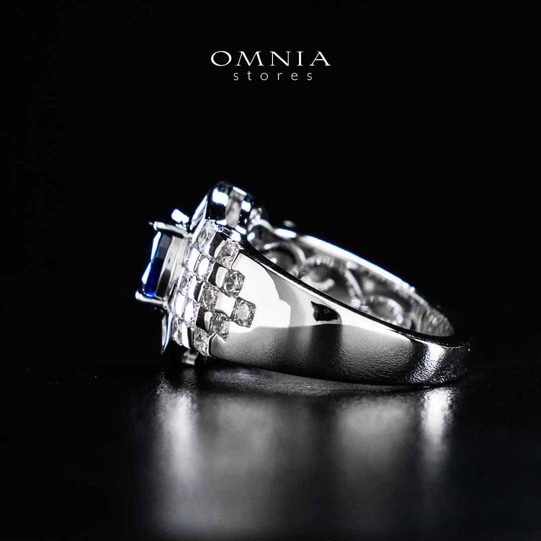 Omnia Zareena Blue Silver Ring In 925 Silver High Quality Certified Lab Crafted Stones - Image 5