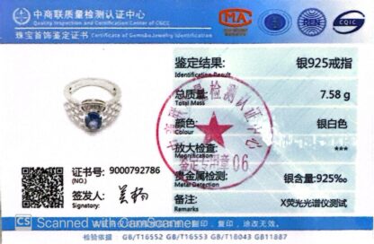 Omnia Zareena Blue Silver Ring In 925 Silver High Quality Certified Lab Crafted Stones - Image 3