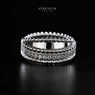 Omnia Aatika Silver Ring In 925 Silver High Quality Lab Crafted Stones