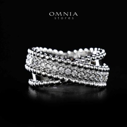 Omnia Aatika Silver Ring In 925 Silver High Quality Lab Crafted Stones - Image 2
