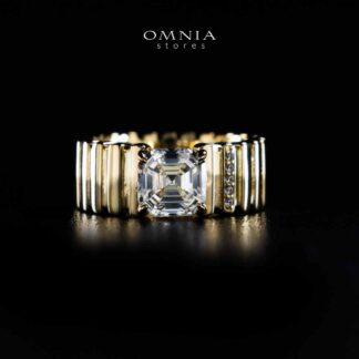 Omnia Abida White Gold Ring In 925 Silver High Quality Certified Lab Crafted Stones