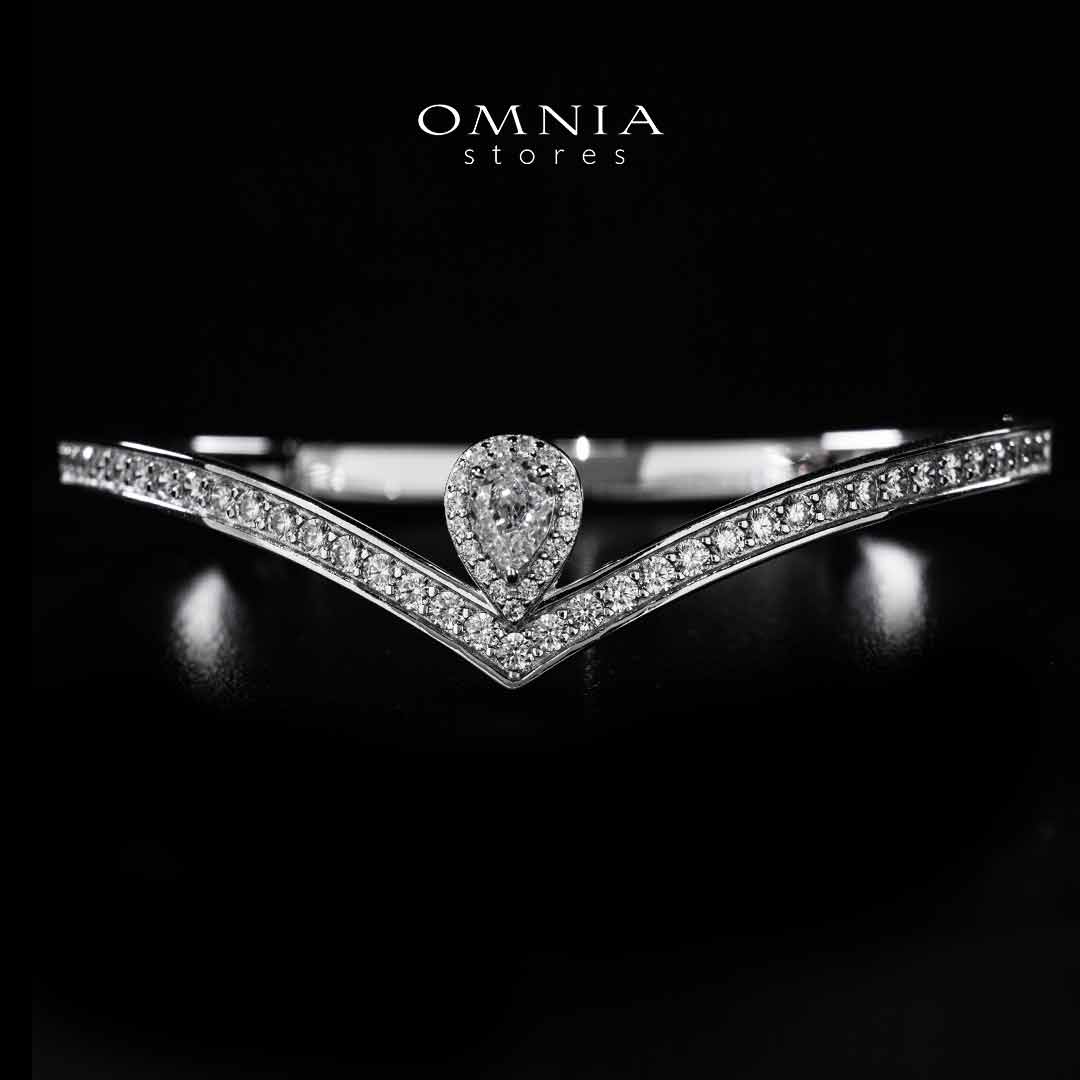Omnia Asiyah Silver Bangle In 925 Silver High Quality Certified Lab Crafted Stones - Image 2