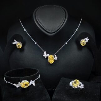 Omnia Maysun Yellow Full Set In 925 Silver High Quality Simulated Diamonds